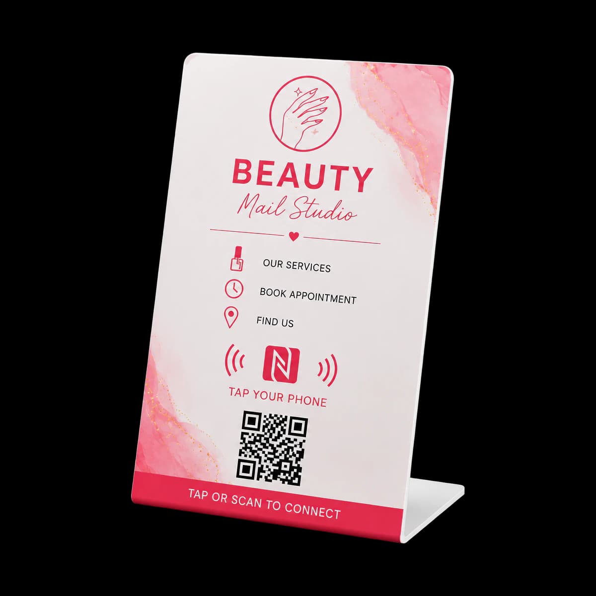 Beauty booking stand